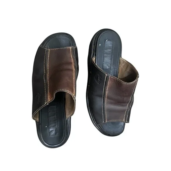 Vintage Dr Martens England Platform Chunky Leather Sandals Mens 9 Heavy Slip On
